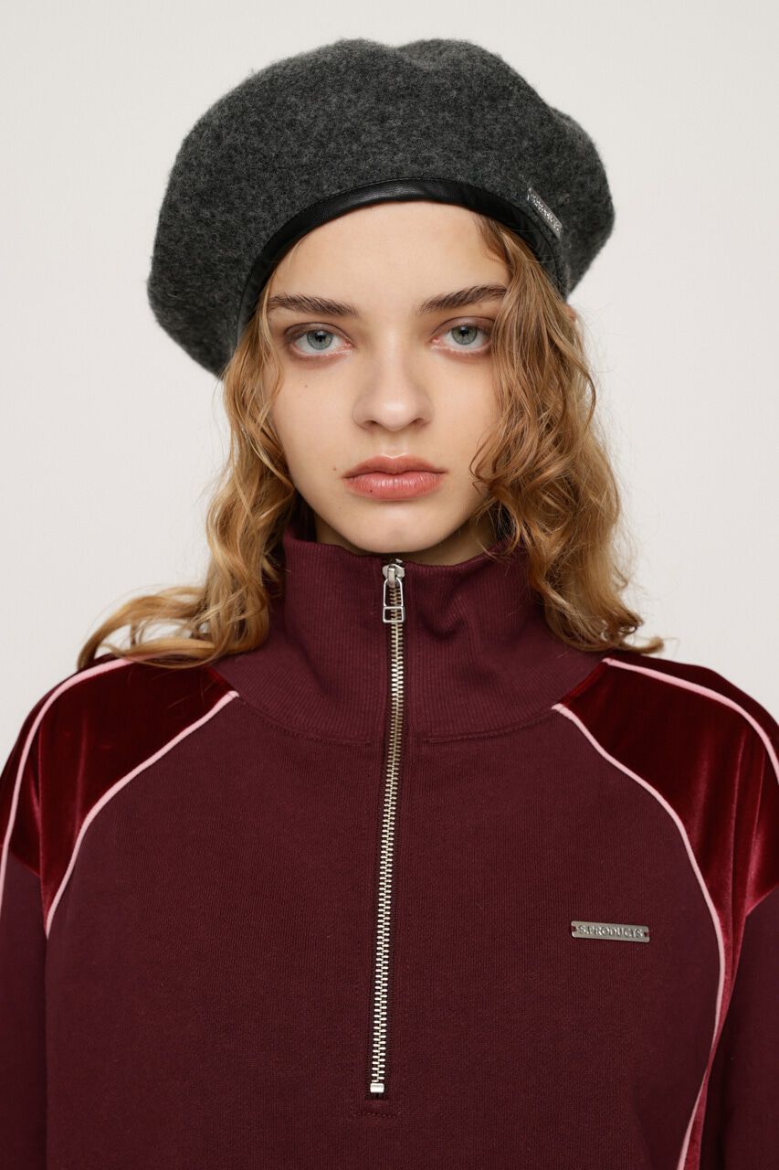 SLY「PIPING VELOUR HALF ZIP スウェット」|Tシャツ・カットソー|