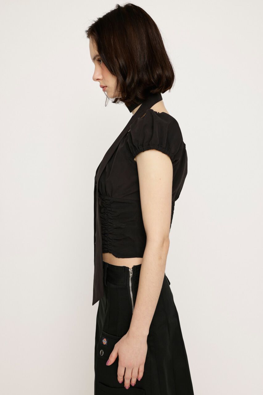 SLY「FRONT BUTTON GATHER TIE トップス」|シャツ・ブラウス|