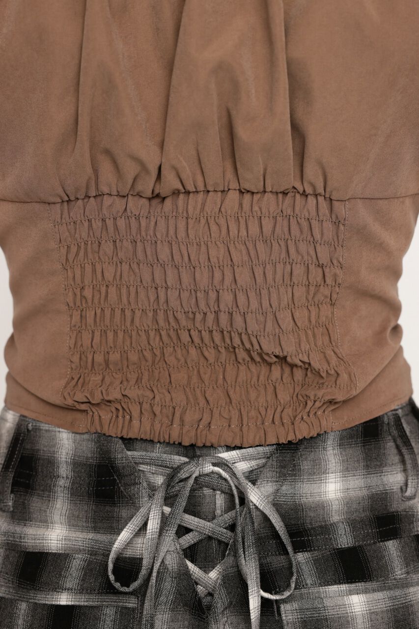 SLY「FRONT BUTTON GATHER TIE トップス」|シャツ・ブラウス|