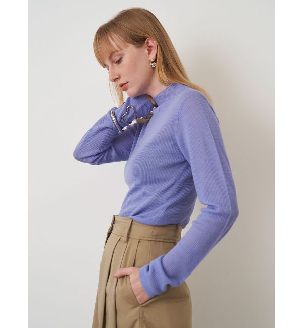 ELENDEEK「WOOL SHEER RIB KT」|ニット・セーター|パープル
