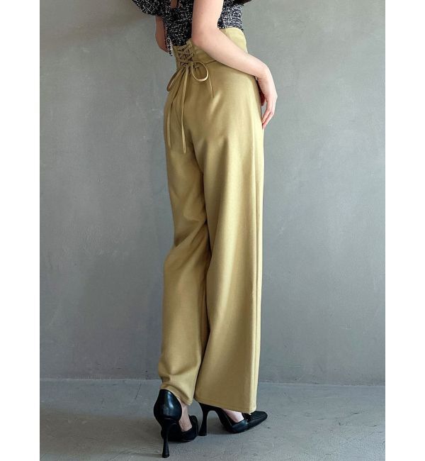 RESEXXY「バックレースアップワイドパンツ」|その他|イエロー