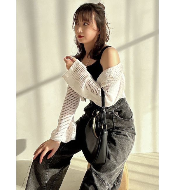 dazzlin「ホックデザインニットカーデ」|カーディガン|