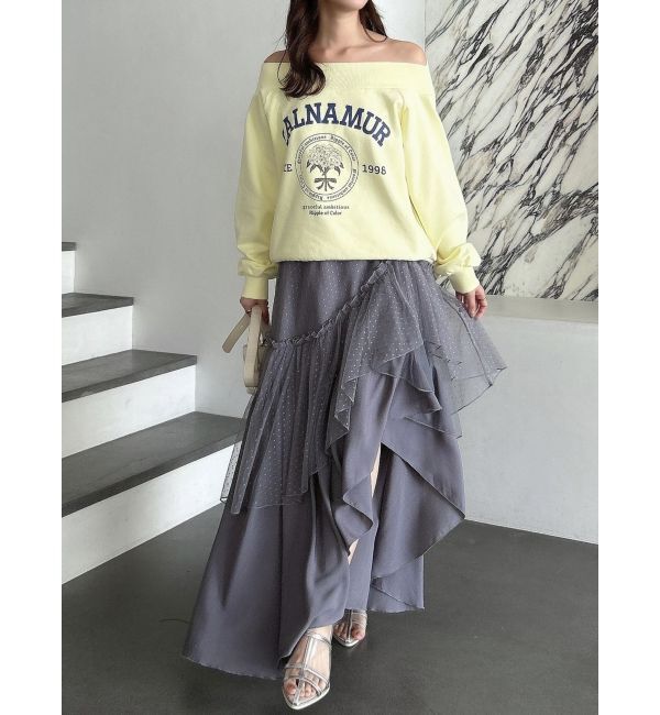 dazzlin「【CALNAMURコラボ】カルミアプリント オフショルダー プルオーバー」|スウェット・ジャージ|