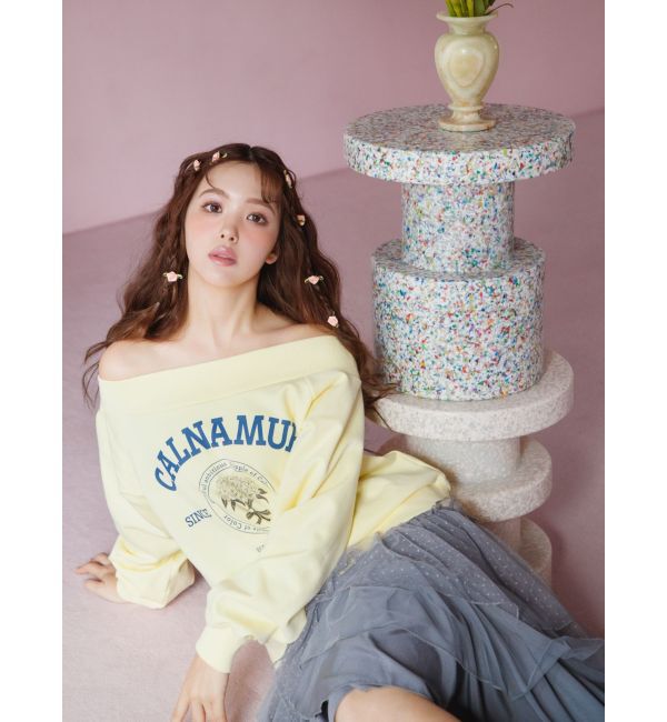 dazzlin「【CALNAMURコラボ】カルミアプリント オフショルダー プルオーバー」|スウェット・ジャージ|