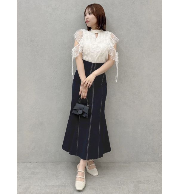 dazzlin「バックリボンボリュームラッフルブラウス」|シャツ・ブラウス|