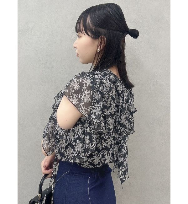 dazzlin「バックリボンボリュームラッフルブラウス」|シャツ・ブラウス|