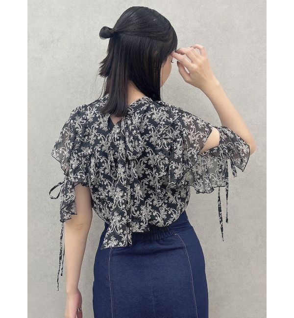 dazzlin「バックリボンボリュームラッフルブラウス」|シャツ・ブラウス|