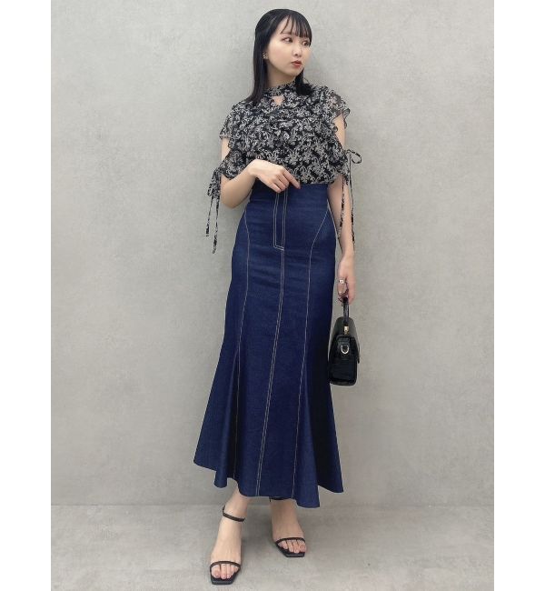 dazzlin「バックリボンボリュームラッフルブラウス」|シャツ・ブラウス|