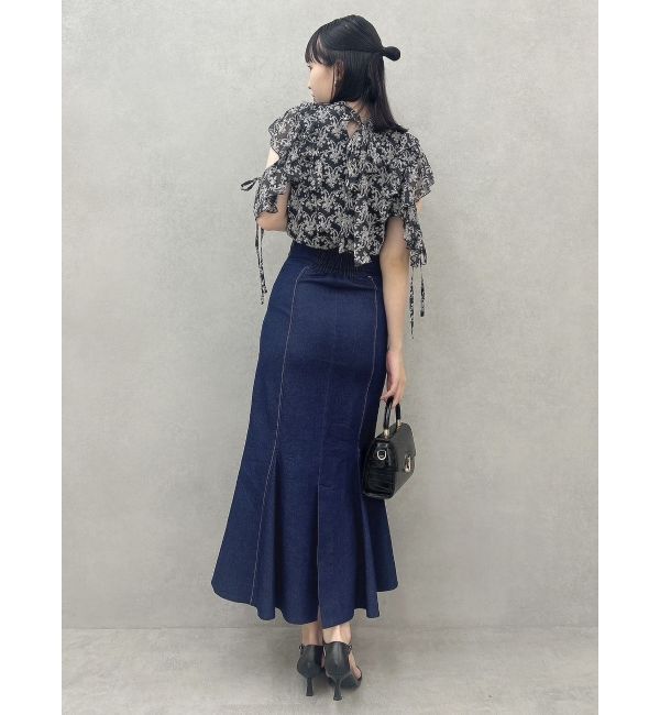 dazzlin「バックリボンボリュームラッフルブラウス」|シャツ・ブラウス|