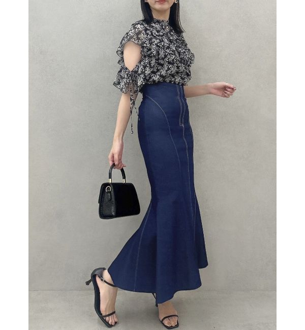 dazzlin「バックリボンボリュームラッフルブラウス」|シャツ・ブラウス|