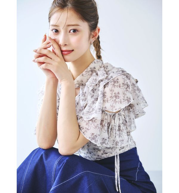 dazzlin「バックリボンボリュームラッフルブラウス」|シャツ・ブラウス|