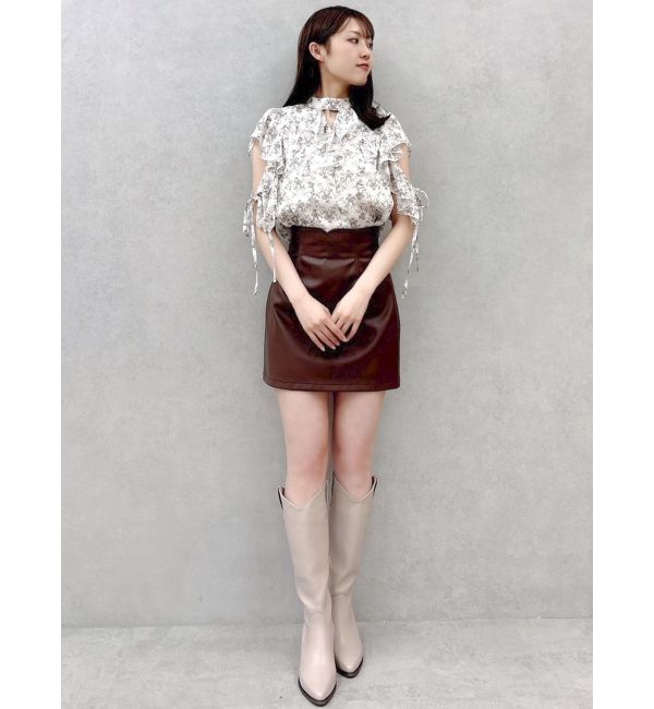 dazzlin「バックリボンボリュームラッフルブラウス」|シャツ・ブラウス|