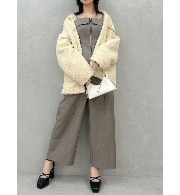 dazzlin「フロントジップペプラムオールインワン」|ワンピース|