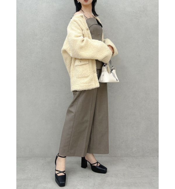 dazzlin「フロントジップペプラムオールインワン」|ワンピース|