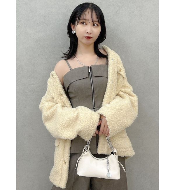 dazzlin「フロントジップペプラムオールインワン」|ワンピース|