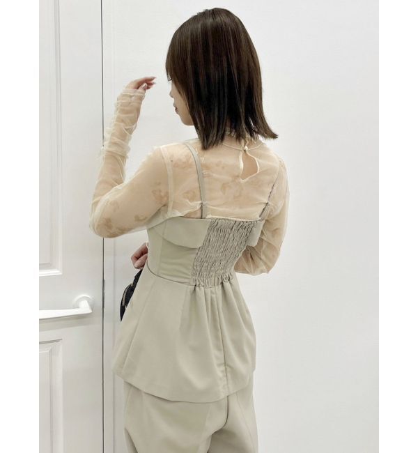 dazzlin「フロントジップペプラムオールインワン」|ワンピース|