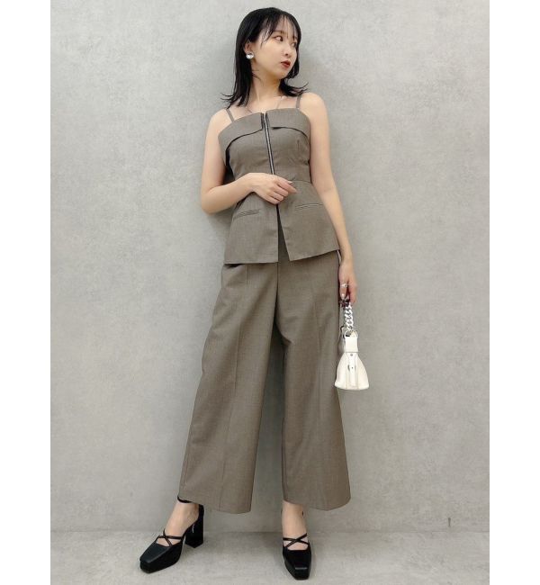 dazzlin「フロントジップペプラムオールインワン」|ワンピース|