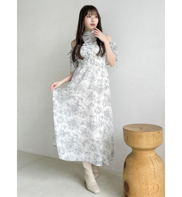 dazzlin「2WAYショルダーフラワーラッフルワンピース」|ワンピース|