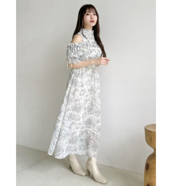 dazzlin「2WAYショルダーフラワーラッフルワンピース」|ワンピース|