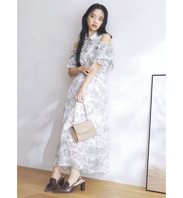 dazzlin「2WAYショルダーフラワーラッフルワンピース」|ワンピース|