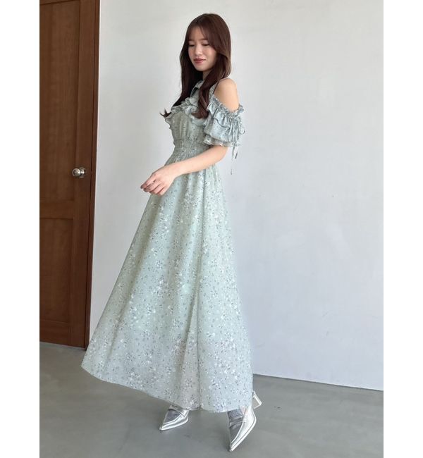 dazzlin「2WAYショルダーフラワーラッフルワンピース」|ワンピース|