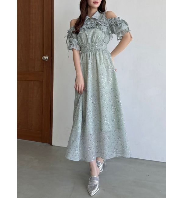 dazzlin「2WAYショルダーフラワーラッフルワンピース」|ワンピース|