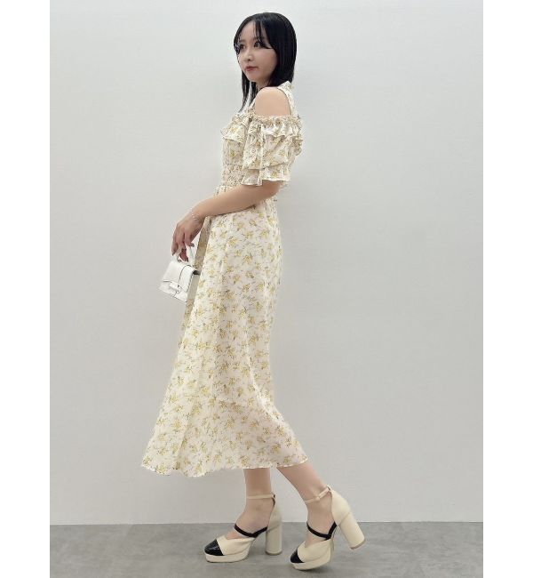 dazzlin「2WAYショルダーフラワーラッフルワンピース」|ワンピース|