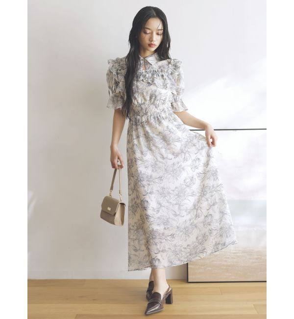 dazzlin「2WAYショルダーフラワーラッフルワンピース」|ワンピース|