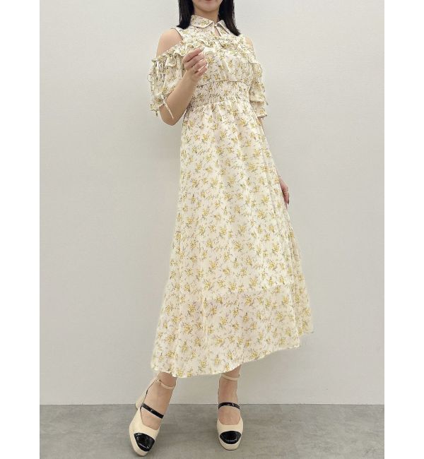 dazzlin「2WAYショルダーフラワーラッフルワンピース」|ワンピース|