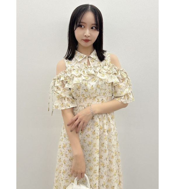 dazzlin「2WAYショルダーフラワーラッフルワンピース」|ワンピース|