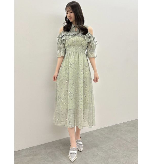 dazzlin「2WAYショルダーフラワーラッフルワンピース」|ワンピース|
