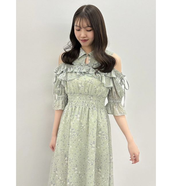 dazzlin「2WAYショルダーフラワーラッフルワンピース」|ワンピース|