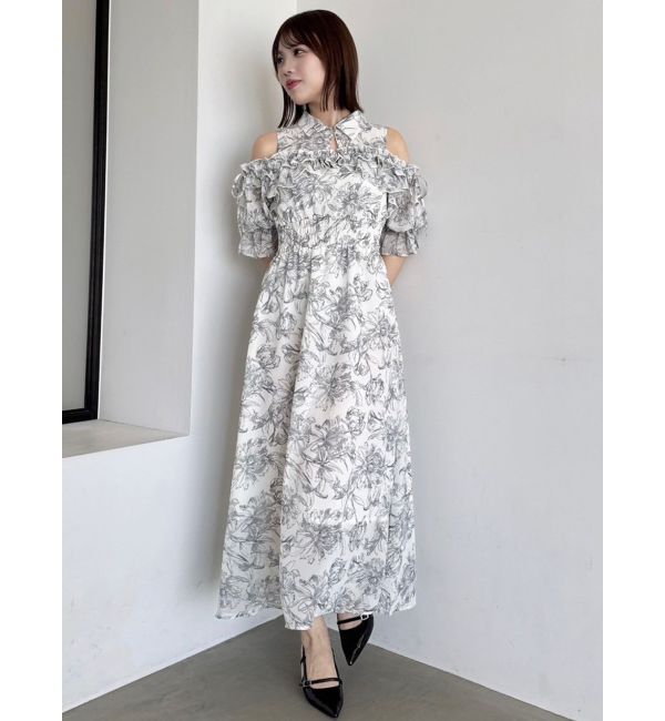 dazzlin「2WAYショルダーフラワーラッフルワンピース」|ワンピース|