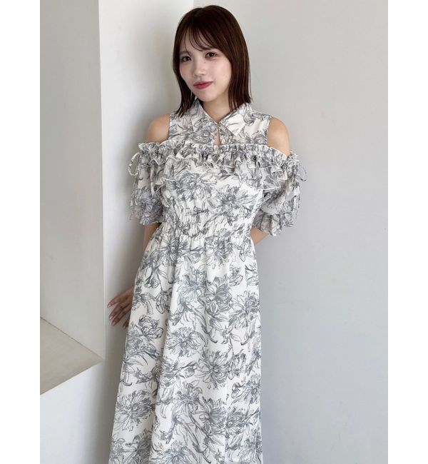 dazzlin「2WAYショルダーフラワーラッフルワンピース」|ワンピース|