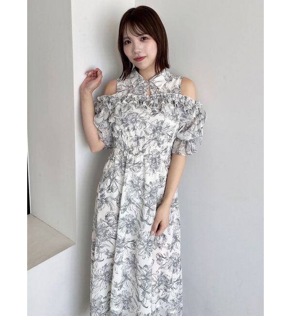 dazzlin「2WAYショルダーフラワーラッフルワンピース」|ワンピース|