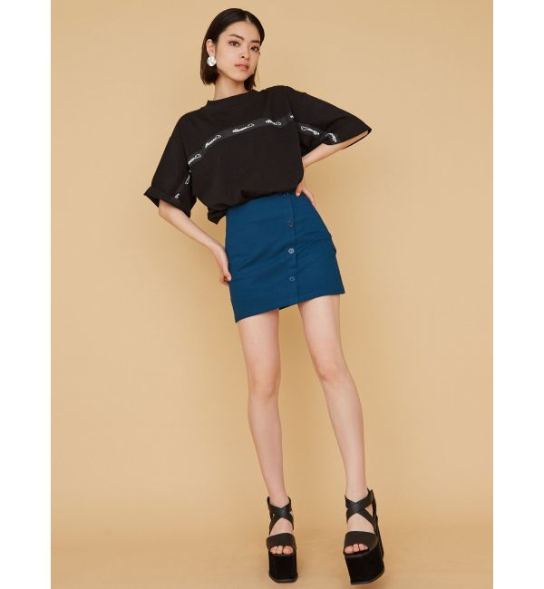 EMODA「ラインボタンミニスカート」|スカート|