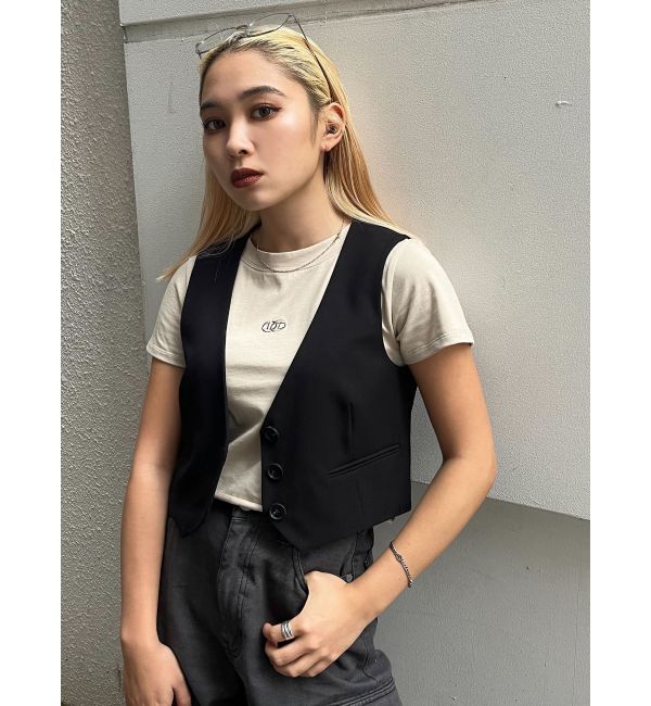 EMODA「ノーカラーコンパクトベスト」|ベスト・ジレ|