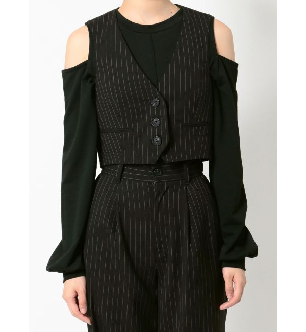 EMODA「ノーカラーコンパクトベスト」|ベスト・ジレ|