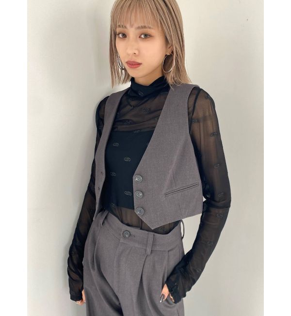 EMODA「ノーカラーコンパクトベスト」|ベスト・ジレ|