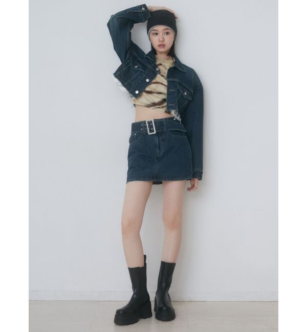 EMODA「カットオフクロップドデニムジャケット」|デニムジャケット|