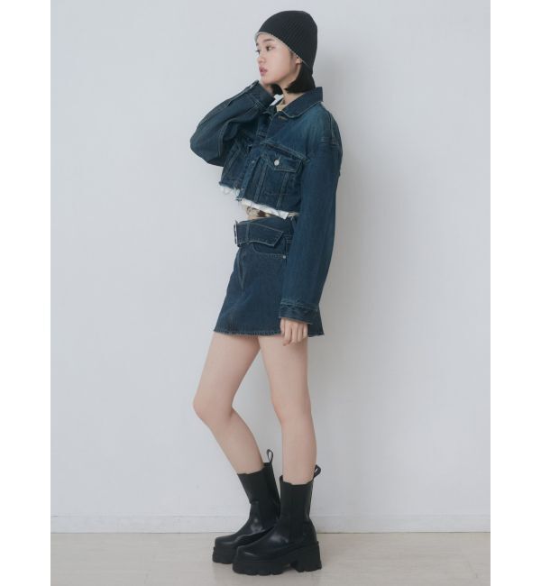 EMODA「カットオフクロップドデニムジャケット」|デニムジャケット|