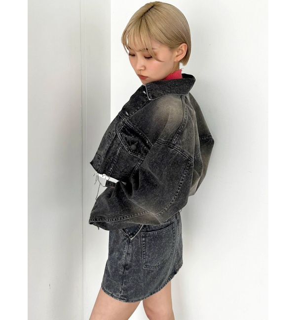 EMODA「カットオフクロップドデニムジャケット」|デニムジャケット|