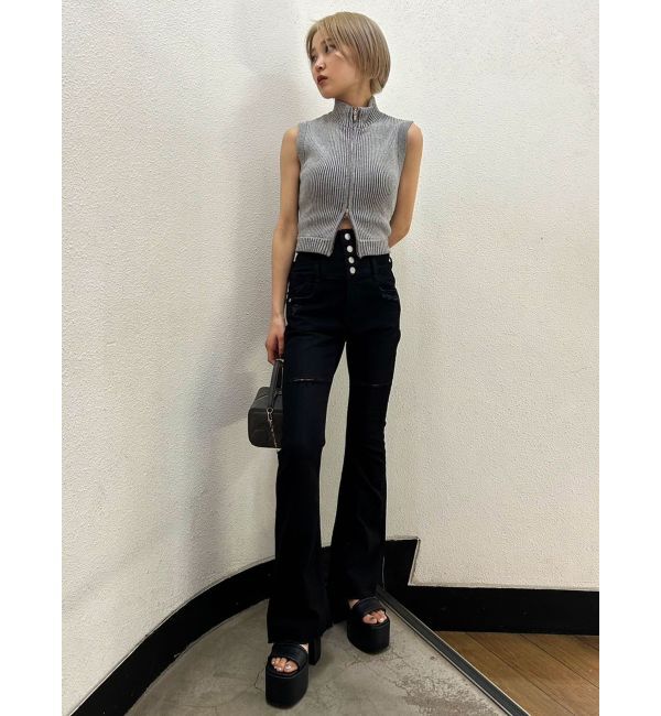 EMODA「サイドオープンハイウエストフレアパギンス」|デニム|