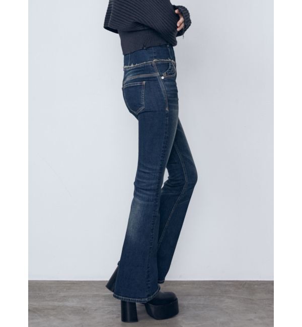 EMODA「ウエストレイヤーハイウエストフレアパギンス」|デニム|