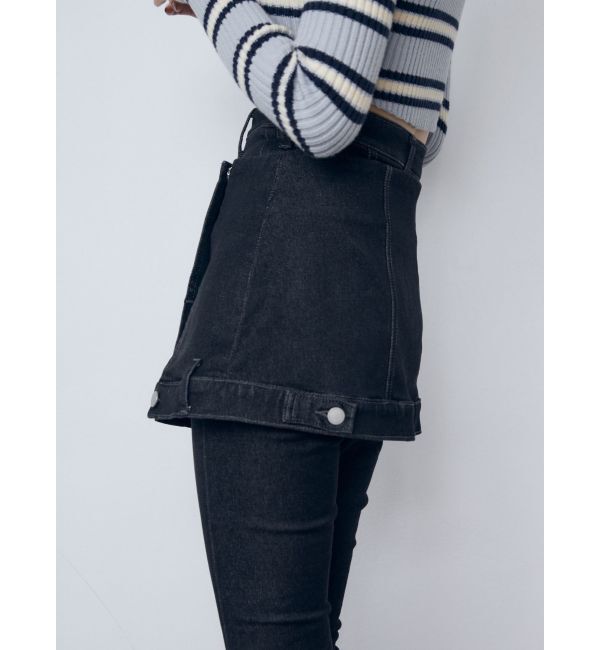 EMODA「ウエストレイヤーハイウエストフレアパギンス」|デニム|