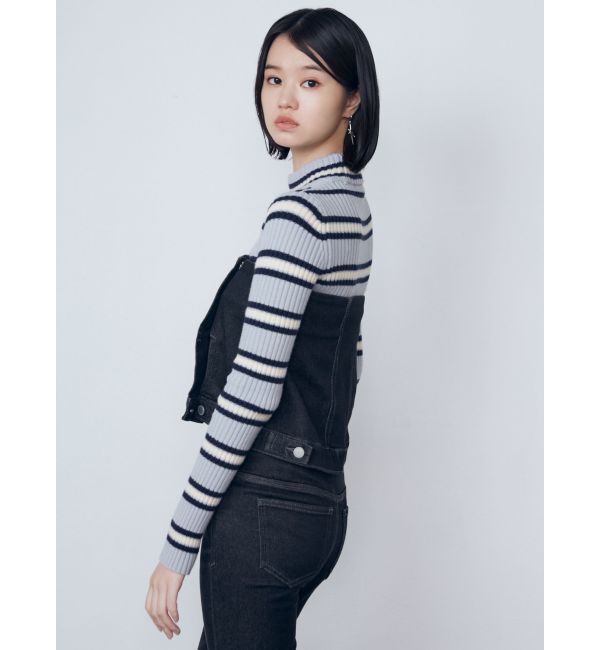 EMODA「ウエストレイヤーハイウエストフレアパギンス」|デニム|