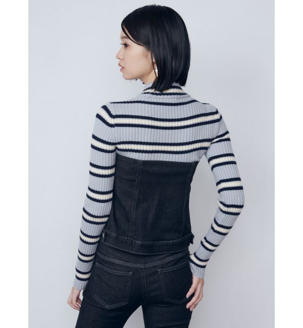 EMODA「ウエストレイヤーハイウエストフレアパギンス」|デニム|