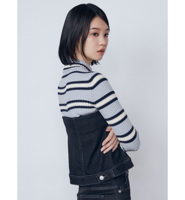 EMODA「ウエストレイヤーハイウエストフレアパギンス」|デニム|