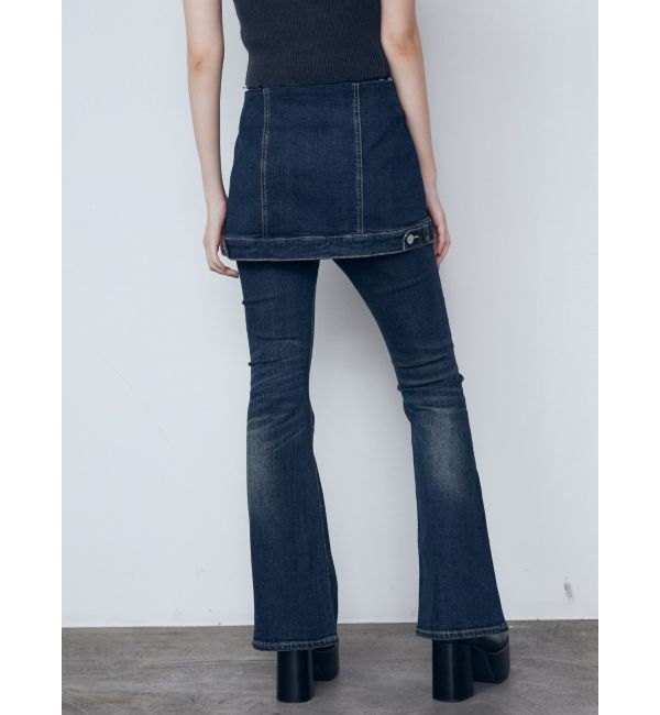 EMODA「ウエストレイヤーハイウエストフレアパギンス」|デニム|