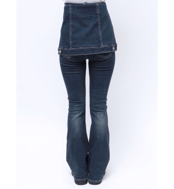 EMODA「ウエストレイヤーハイウエストフレアパギンス」|デニム|